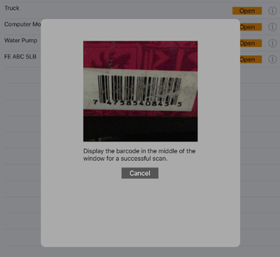 Scan chemical inventory barcodes from your device camera to quickly add or clone assets.
