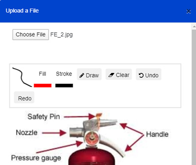 Mark up fire extinguisher photos from your mobile device or your web browser to add some extra context when needed.